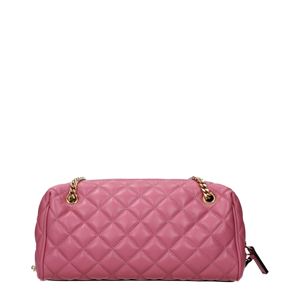 Roze leren schoudertas