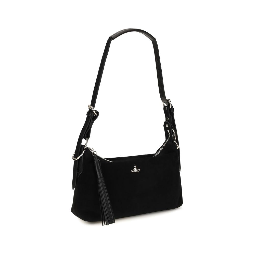 Bolso de hombro de ante negro