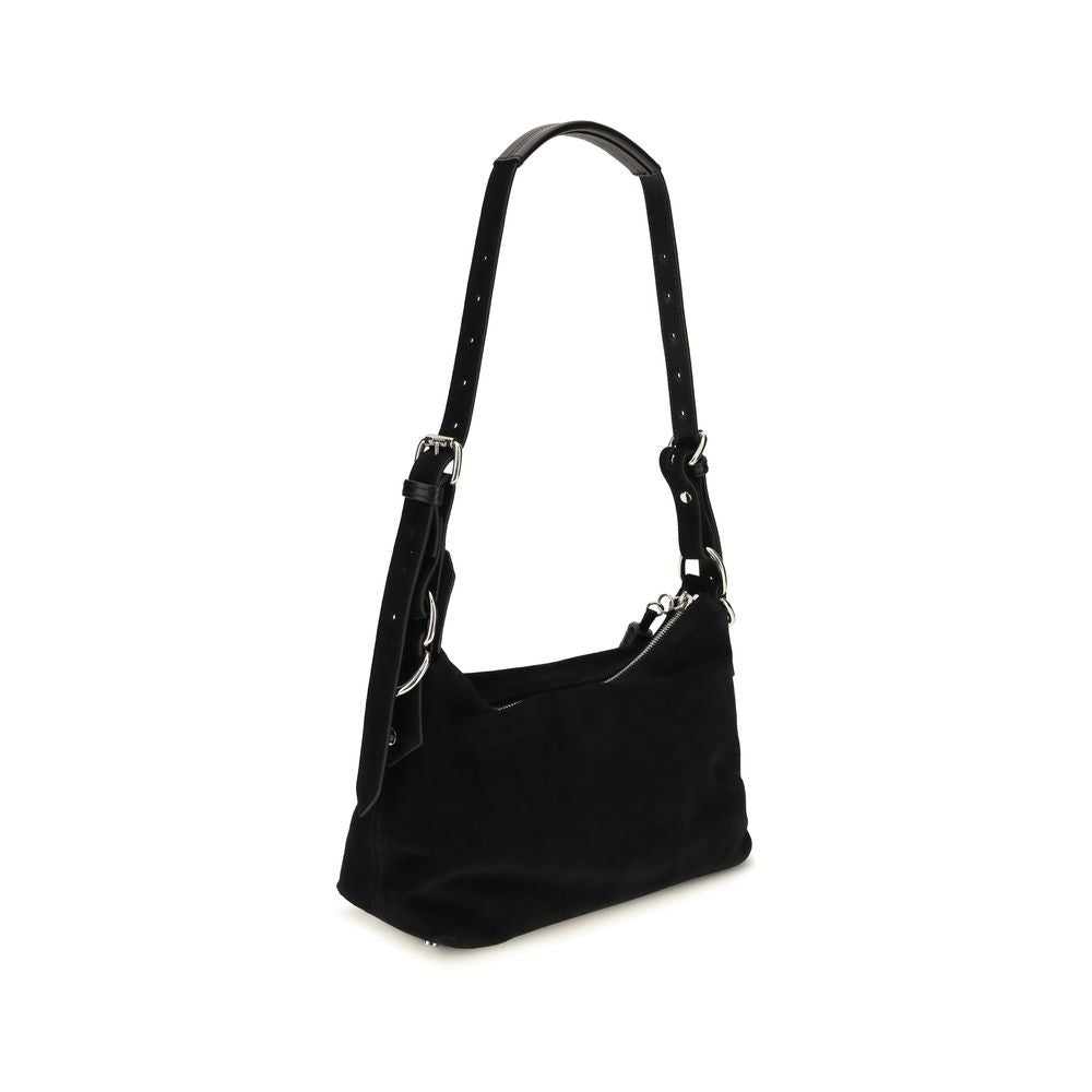 Bolso de hombro de ante negro