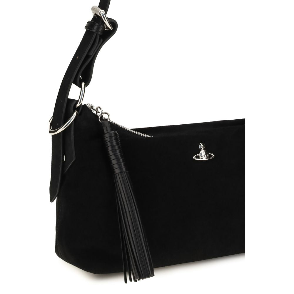 Bolso de hombro de ante negro