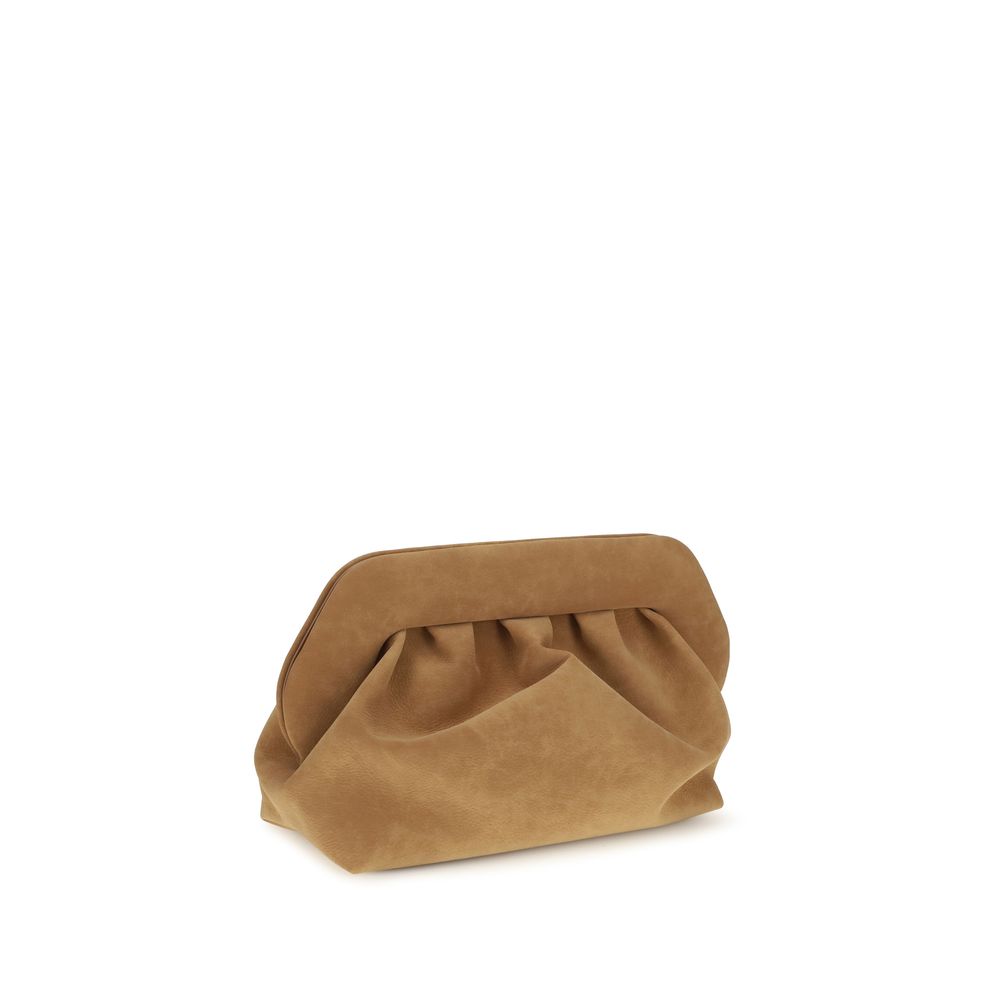 Bolso de mano de ante color beige