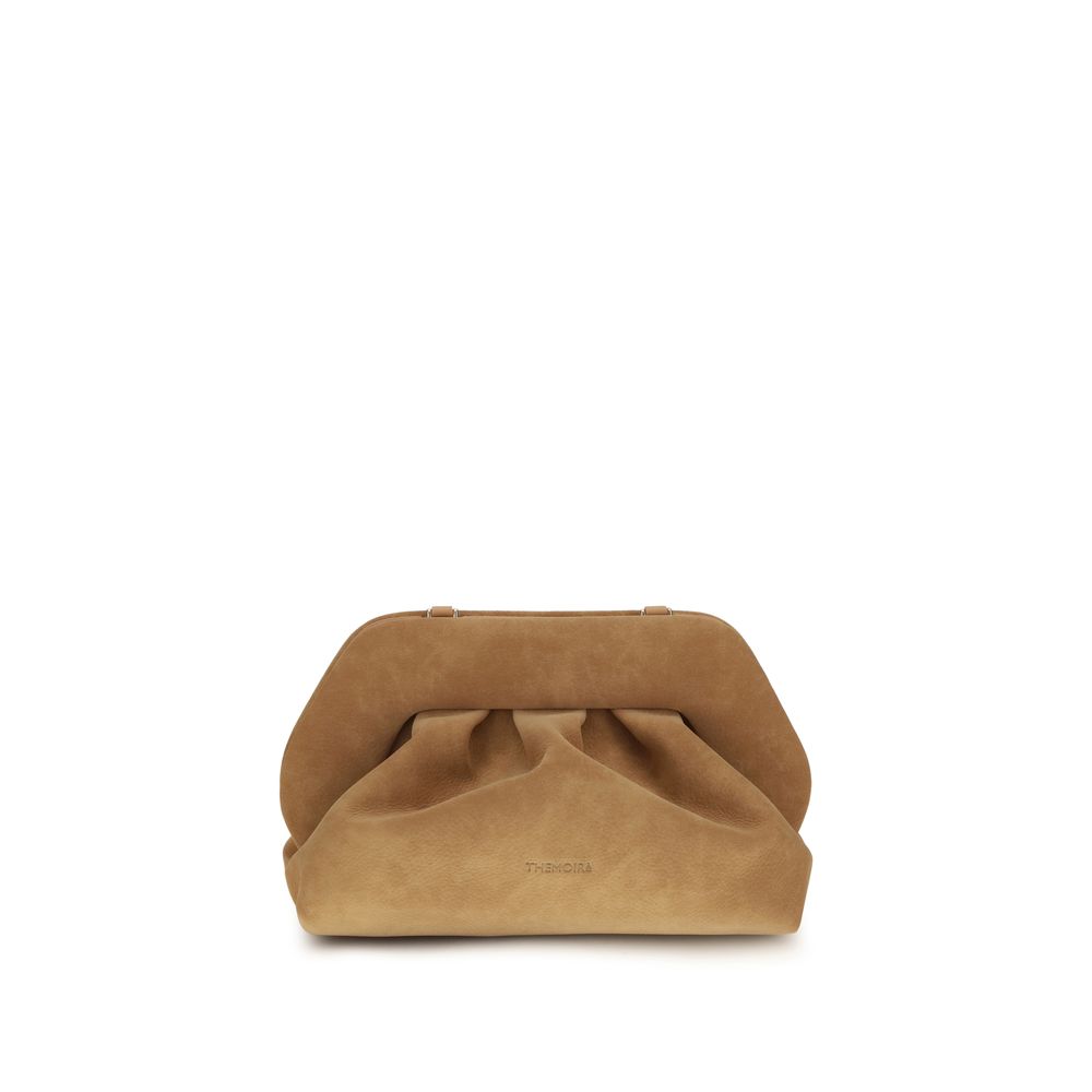 Beige nubuckleren clutch