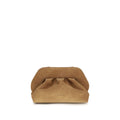 Beige nubuckleren clutch