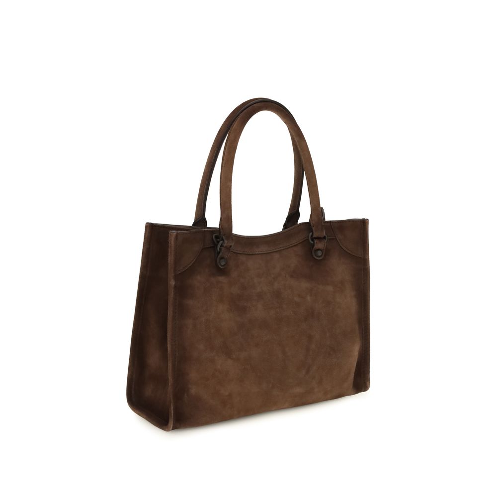 Schultertasche aus braunem Kalbsleder vom Bos Taurus
