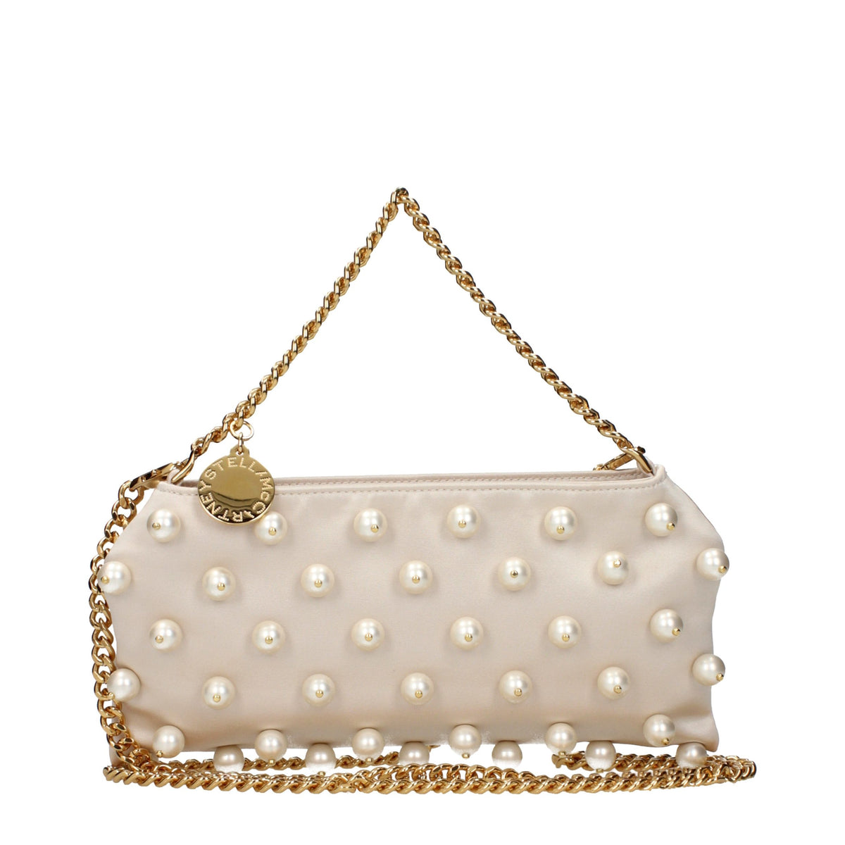 Beige Fabric Handbag