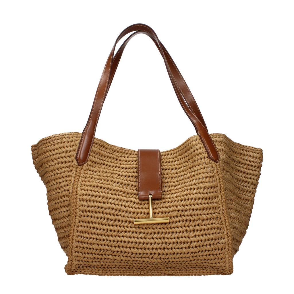 Beige Raffia Shoulder Bag