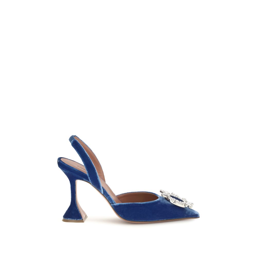 Blue Viscose High Heel Pumps