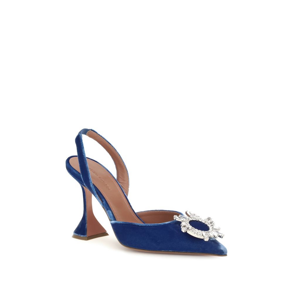 Blue Viscose High Heel Pumps
