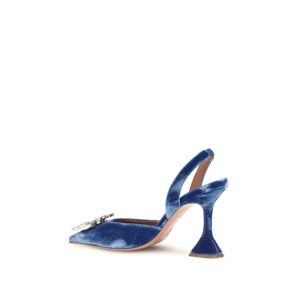Blue Viscose High Heel Pumps