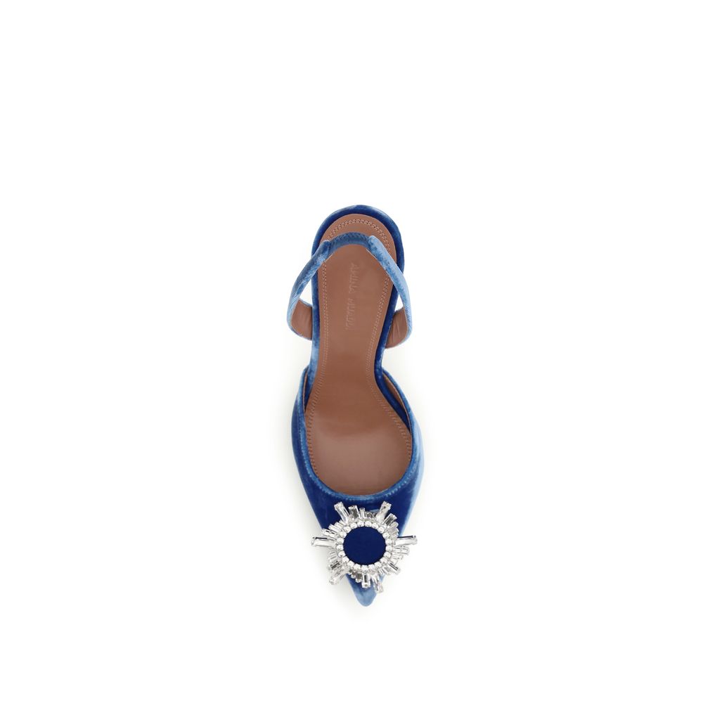 Blue Viscose High Heel Pumps
