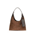 Brown Suede Leather Shoulder Bag