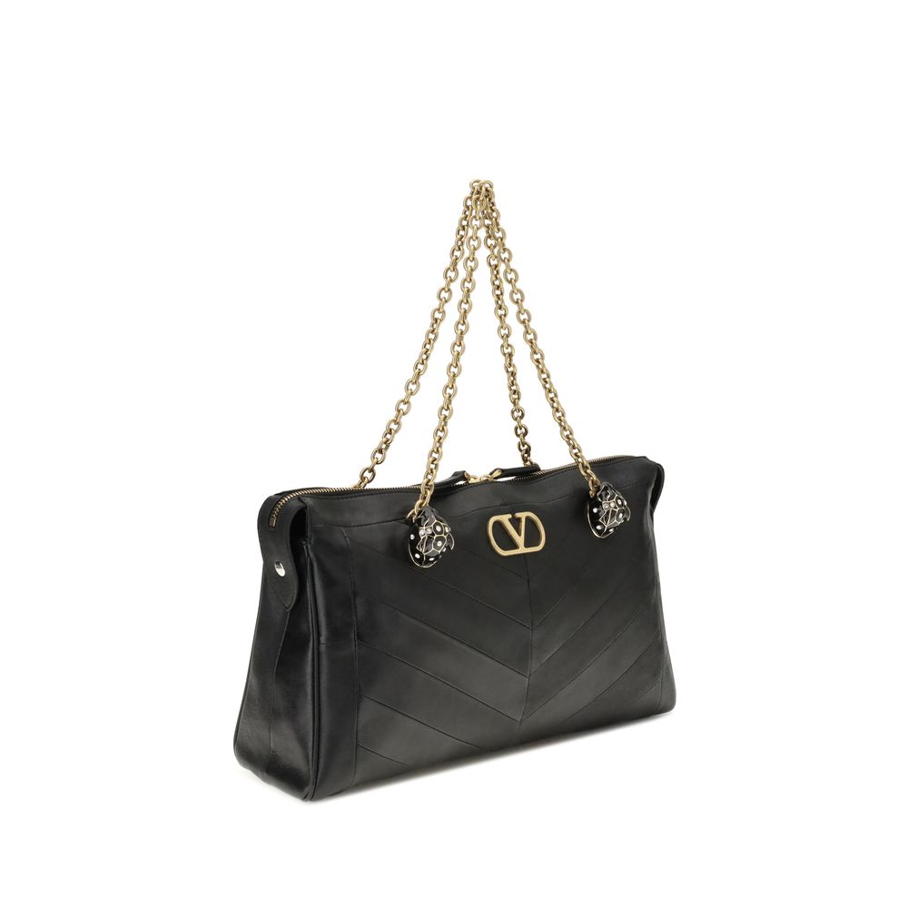 Black Napa Leather / Calf Bos Taurus Shoulder Bag