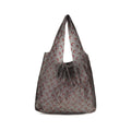 Black Polyurethane Shoulder Bag