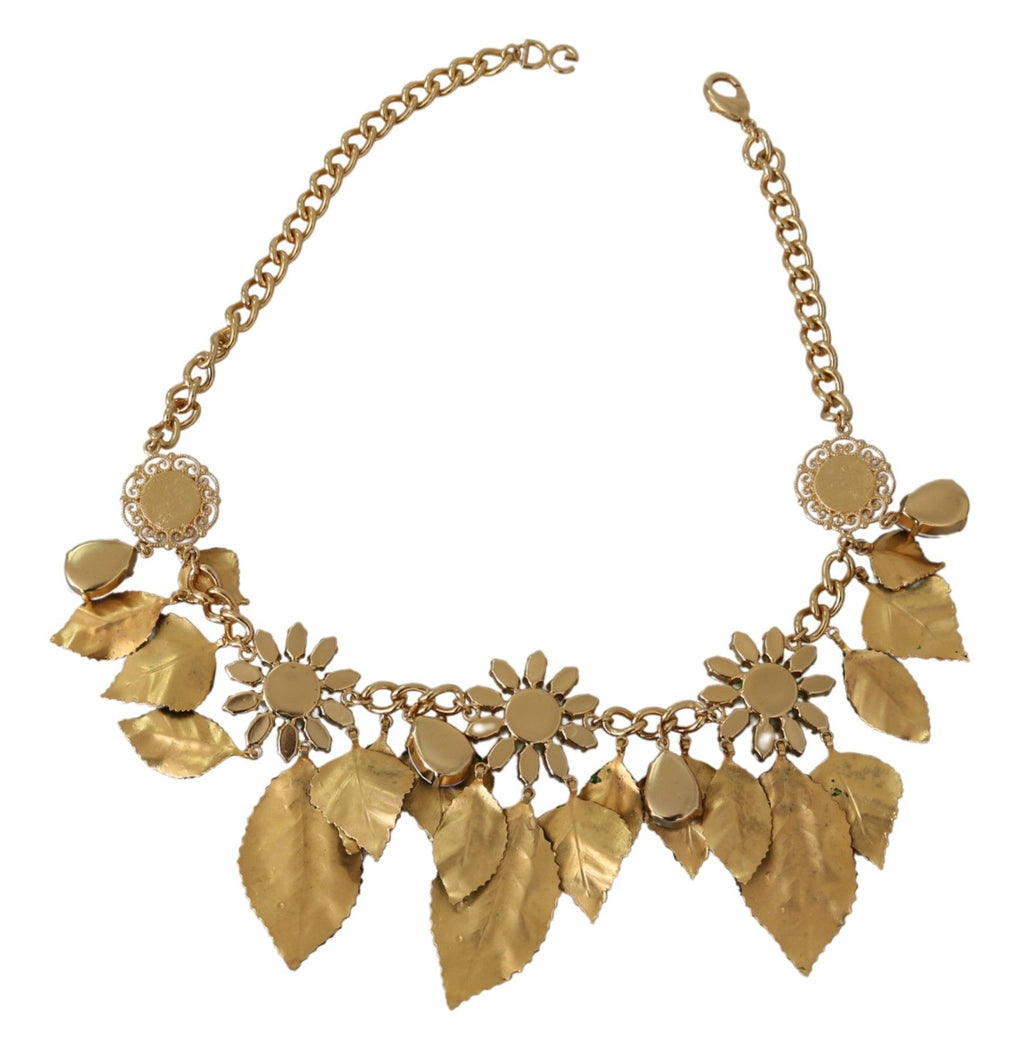 Dolce & Gabbana Crystal Flower Pendant Necklace