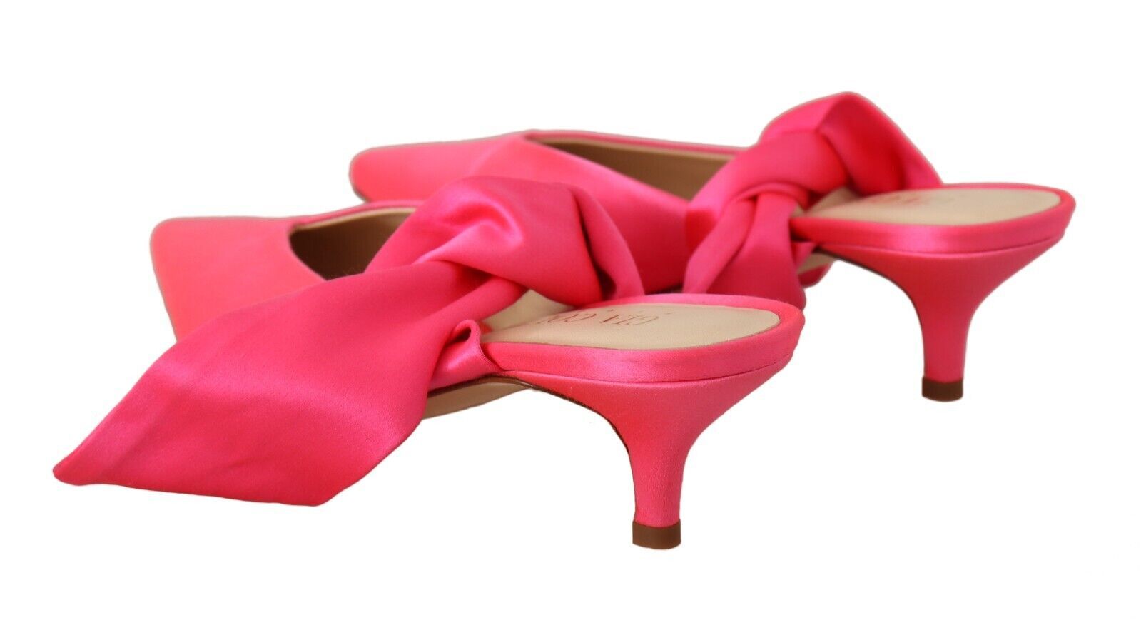 GIA COUTURE Leather Lace-Up Kitten Heel Pumps