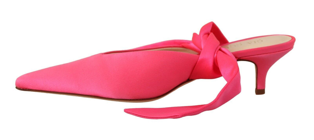 GIA COUTURE Leather Lace-Up Kitten Heel Pumps