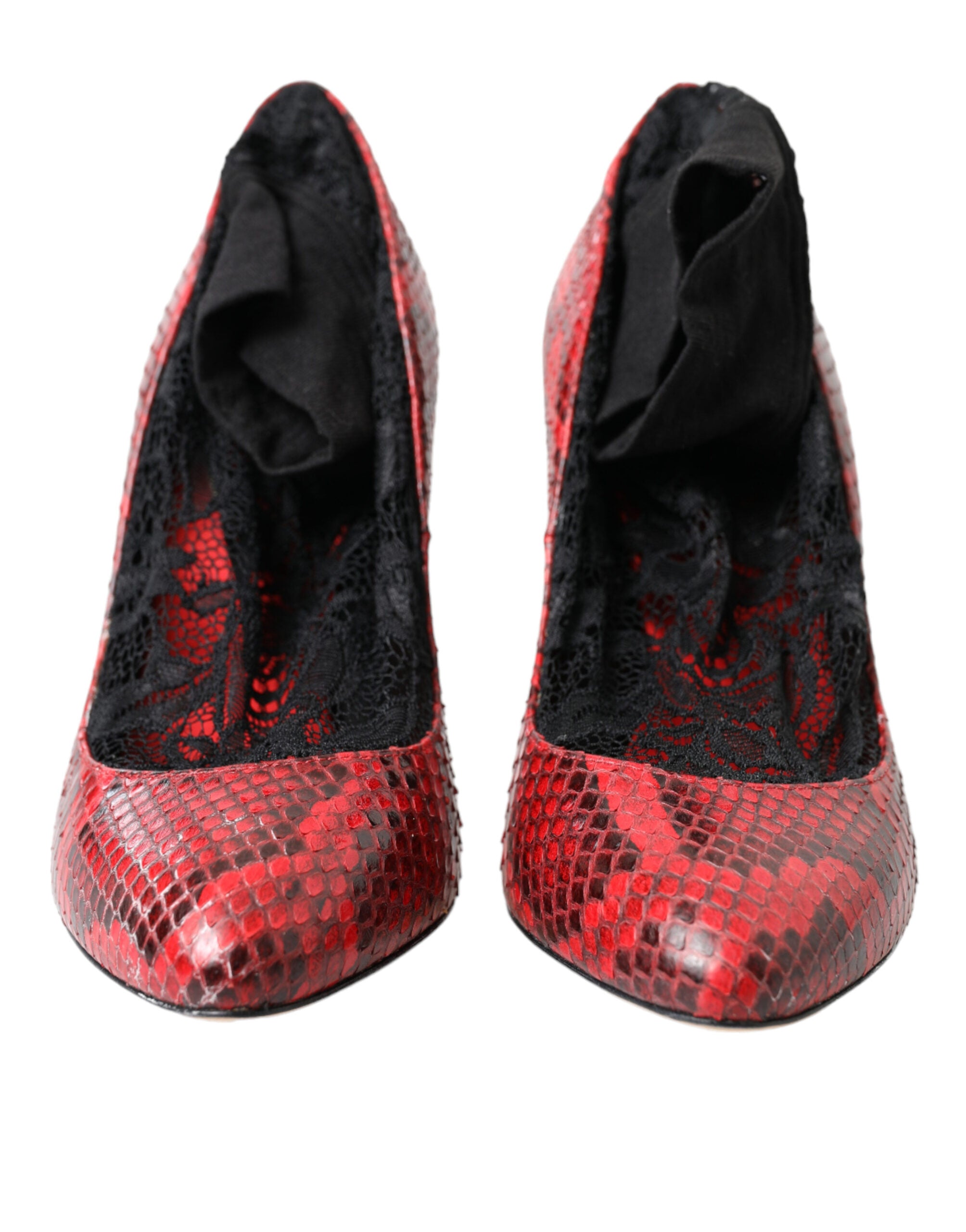 Escarpins Dolce & Gabbana en peau de serpent ayers avec chaussette en dentelle