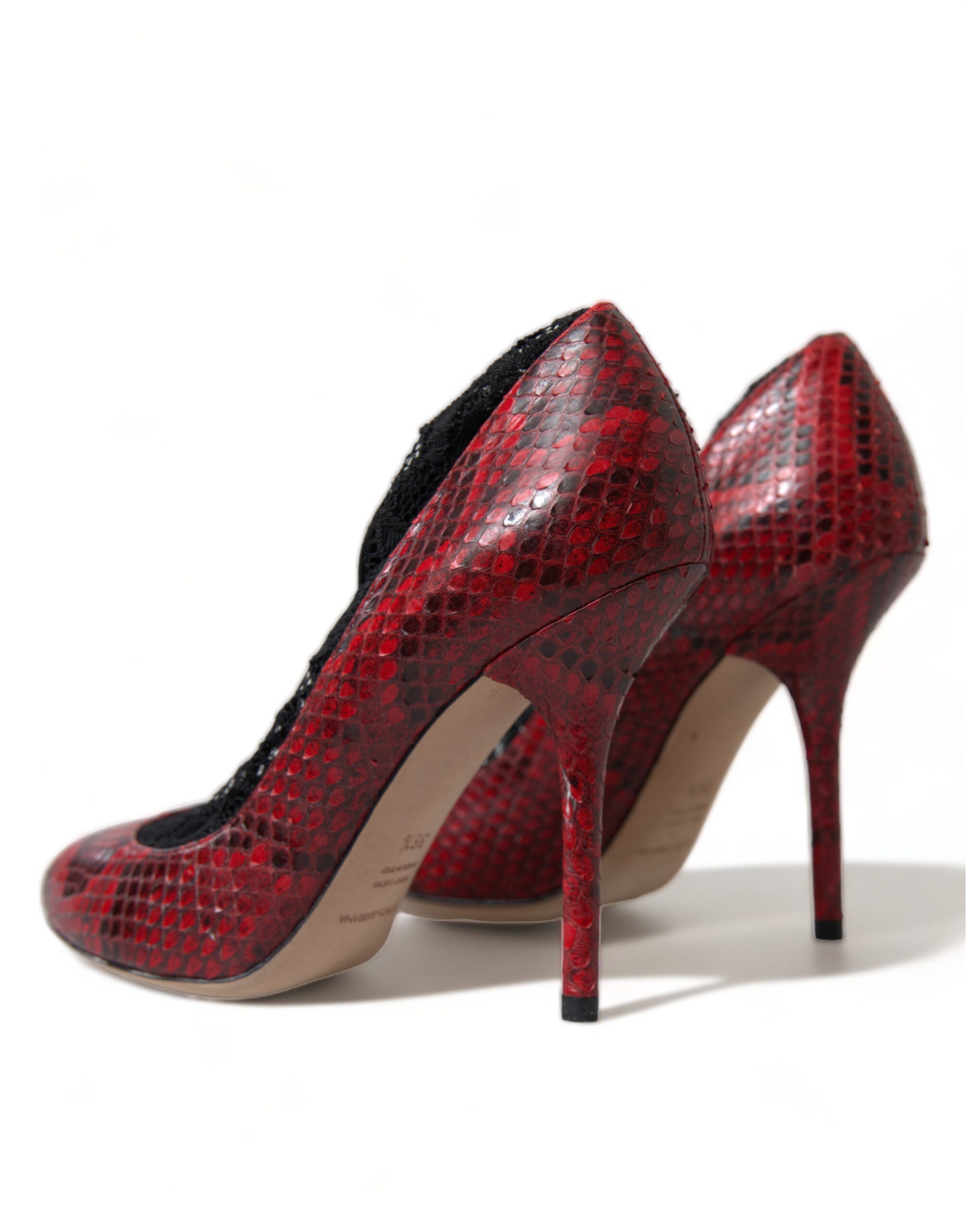 Escarpins Dolce & Gabbana en peau de serpent ayers avec chaussette en dentelle