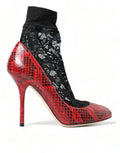 Escarpins Dolce & Gabbana en peau de serpent ayers avec chaussette en dentelle