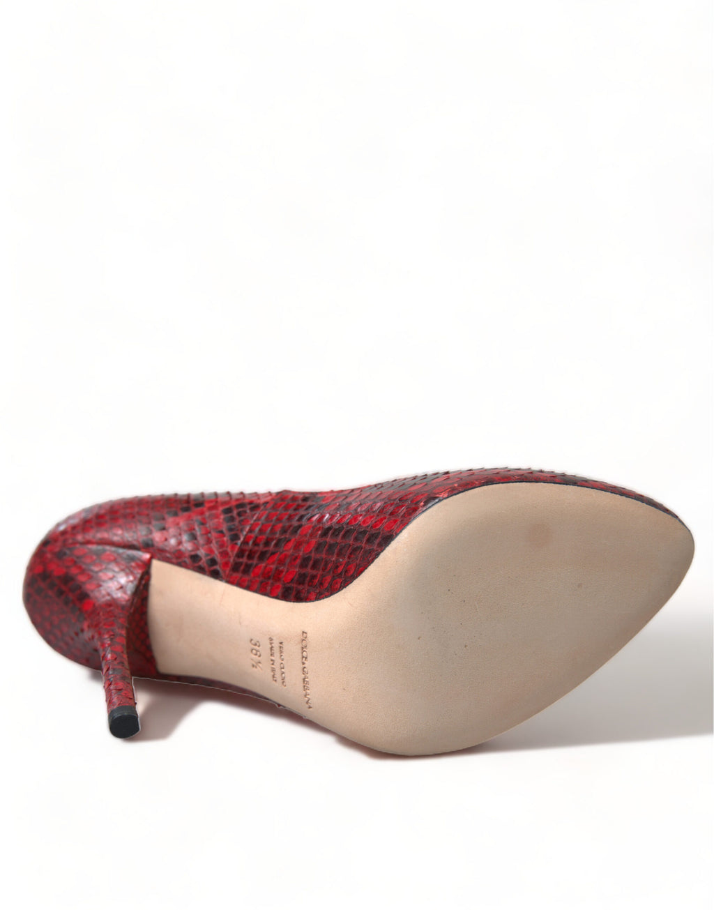 Escarpins Dolce & Gabbana en peau de serpent ayers avec chaussette en dentelle