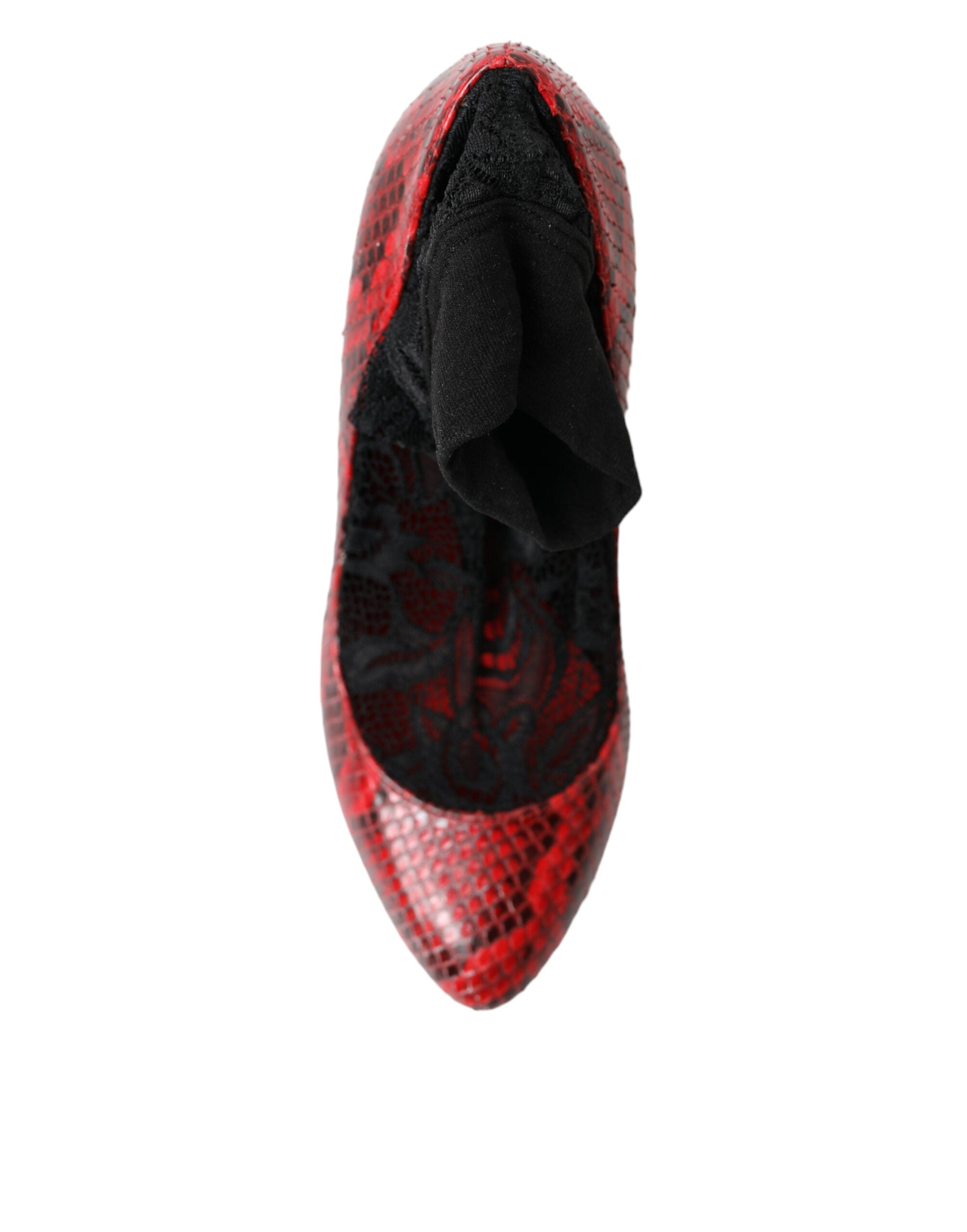 Escarpins Dolce & Gabbana en peau de serpent ayers avec chaussette en dentelle