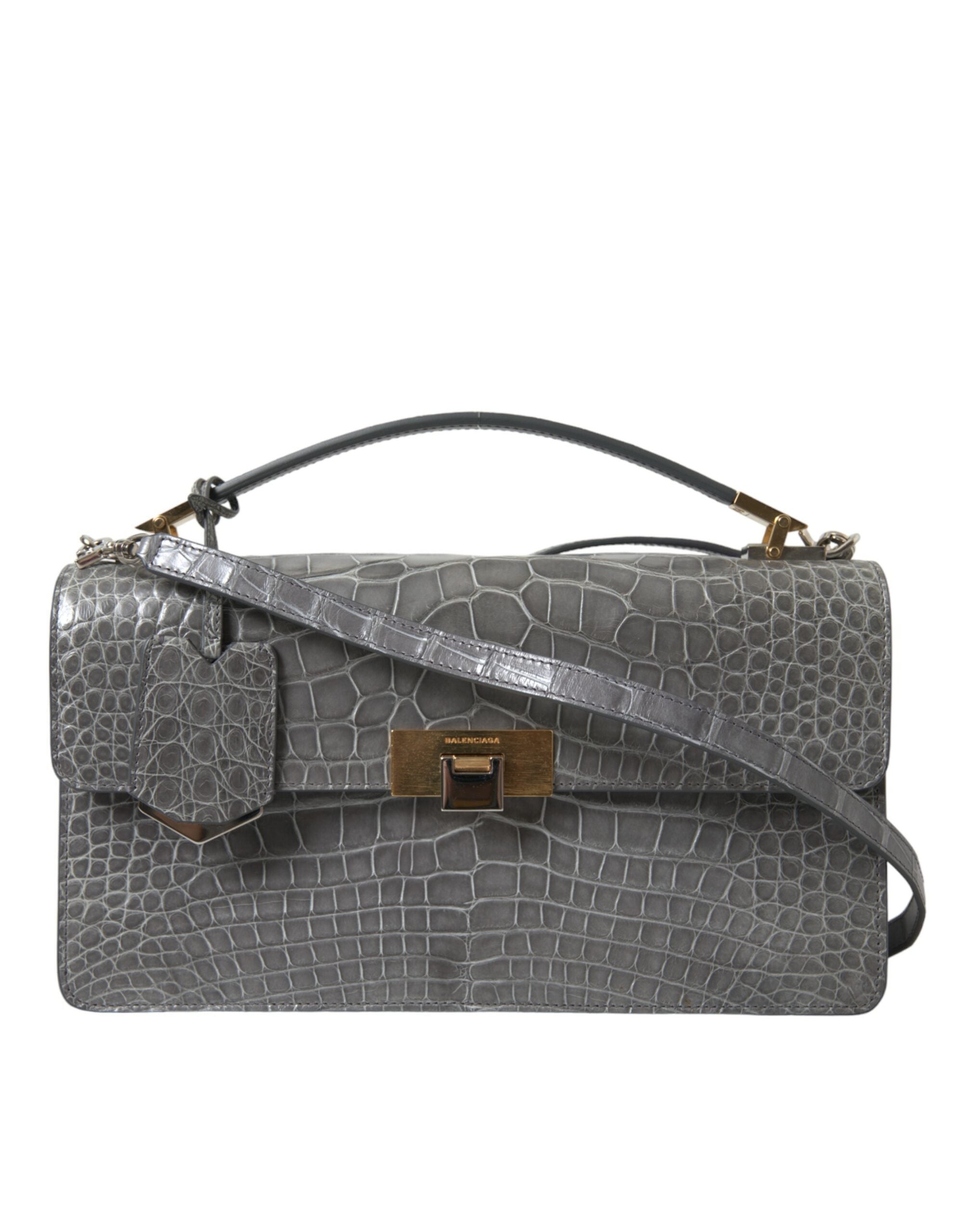 Balenciaga Le Dix Alligator Leather Shoulder Bag