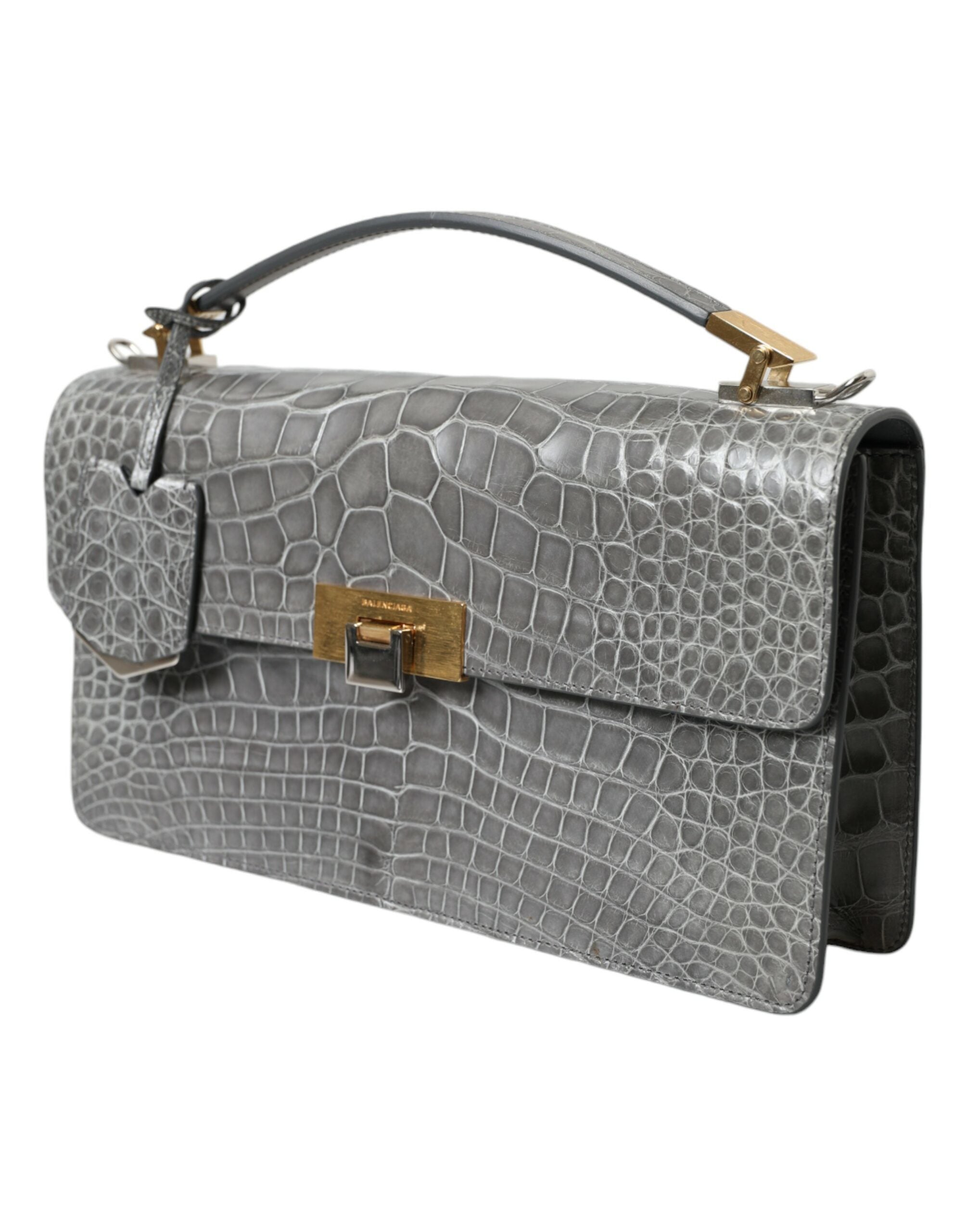 Balenciaga Le Dix Alligator Leather Shoulder Bag