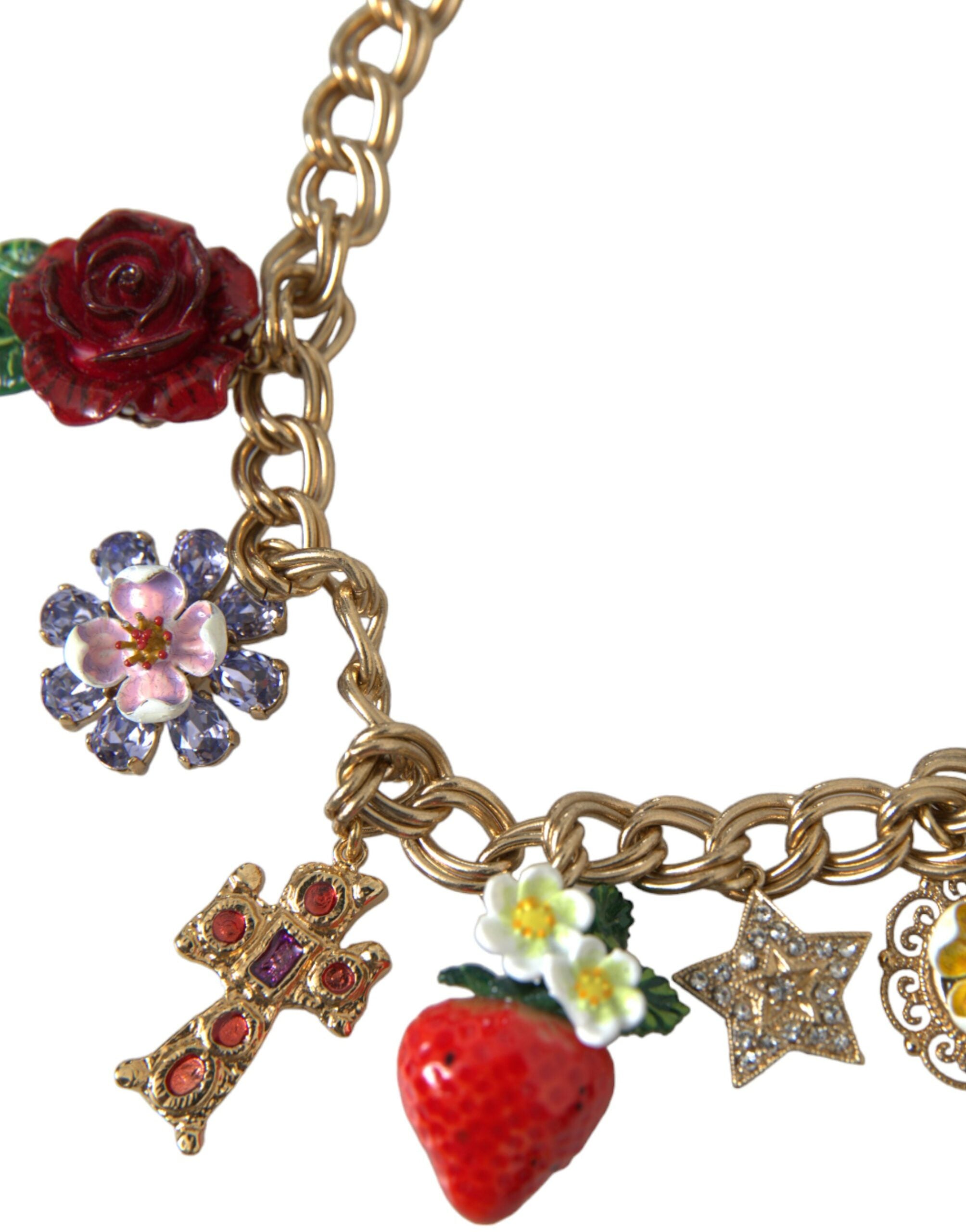Dolce & Gabbana Crystal-Embellished Multi-Motif Pendant Necklace