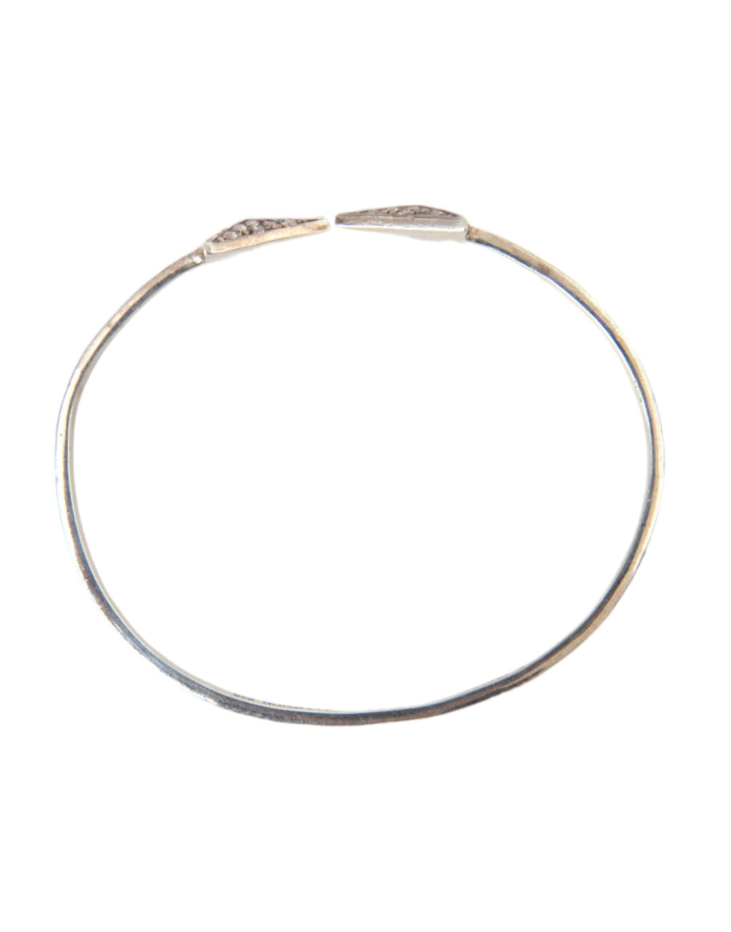 Nialaya 925 Sterling Silver Arrow CZ Bangle Bracelet