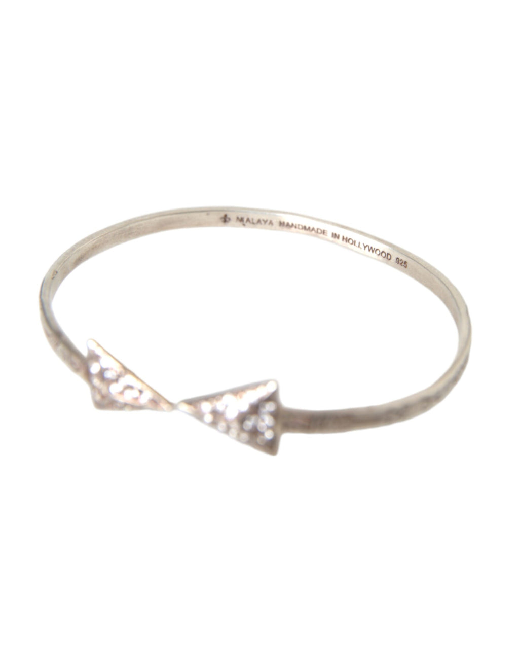 Nialaya 925 Sterling Silver Arrow CZ Bangle Bracelet