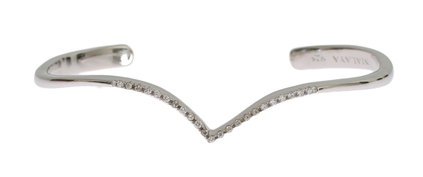 Nialaya Skyfall Arched Wing 925 Sterling Silver Bangle Bracelet