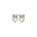 Self-Portrait Bow and Heart Crystal Earrings