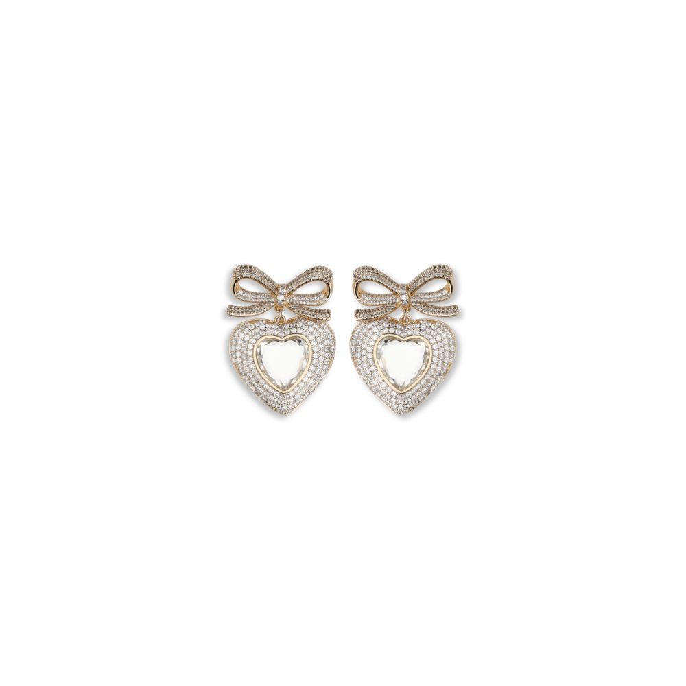 Self-Portrait Bow and Heart Crystal Earrings