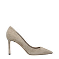 Gray Leather High Heel Pumps