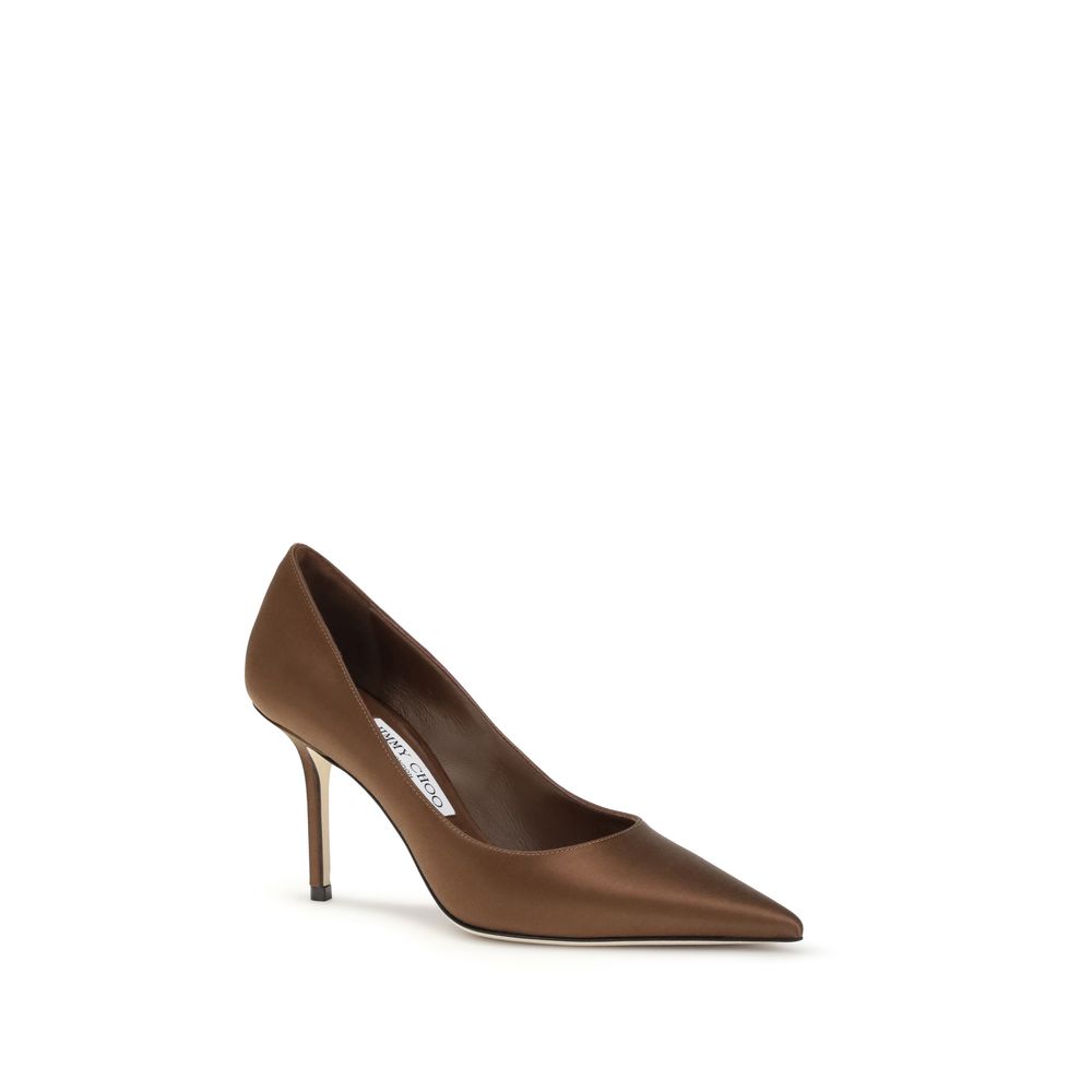 Pumps en Soie Marron