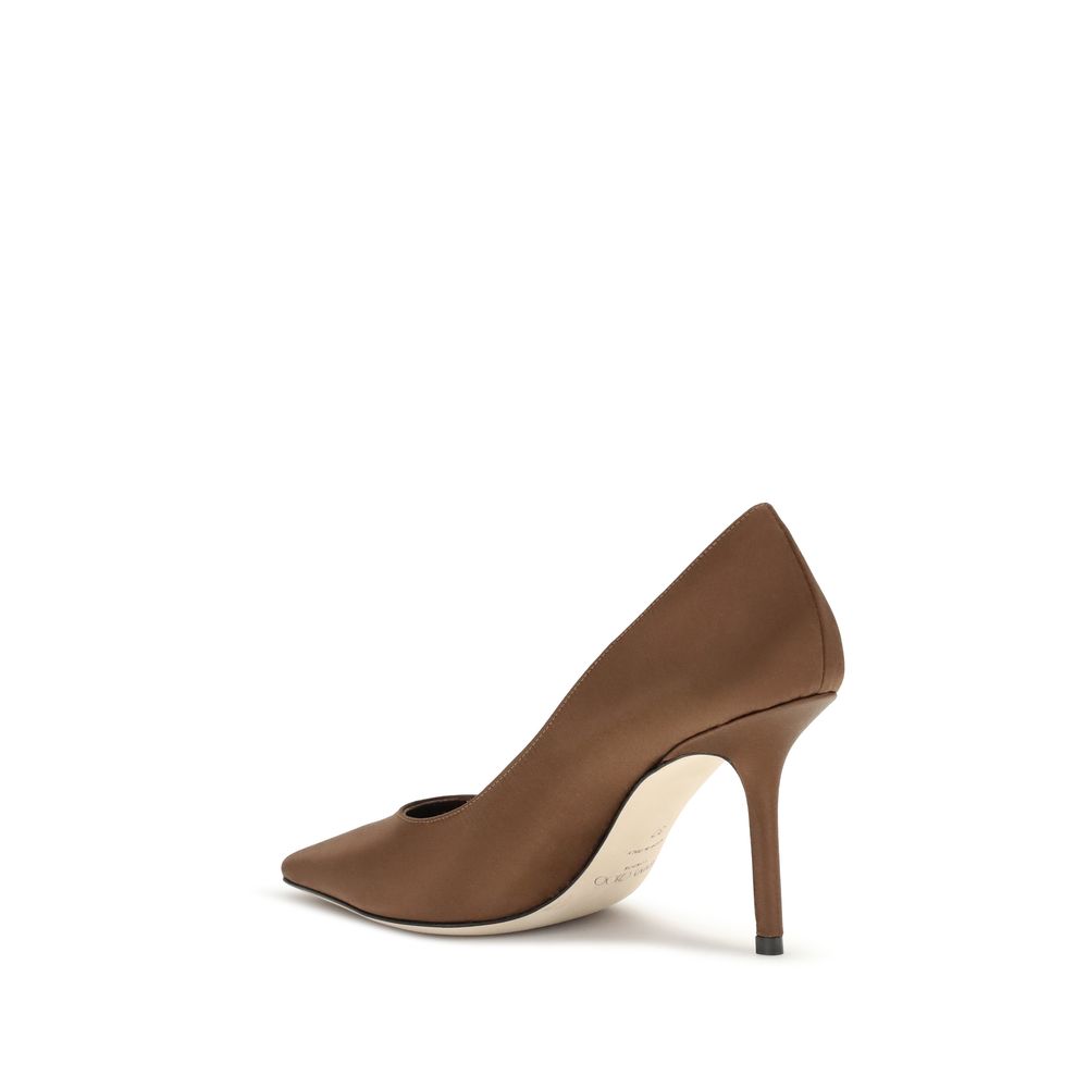Pumps en Soie Marron