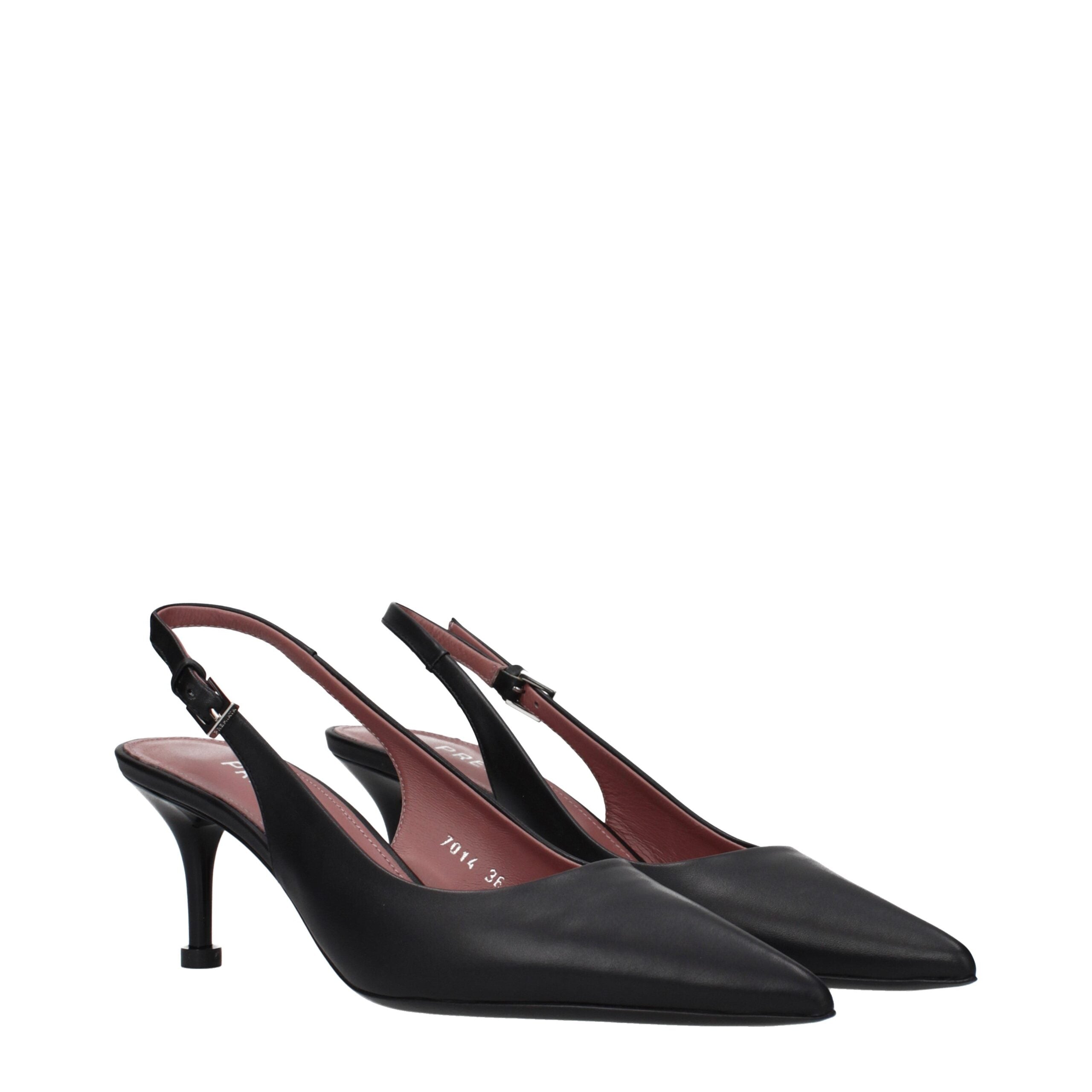 Escarpins Plateforme en Cuir Noir