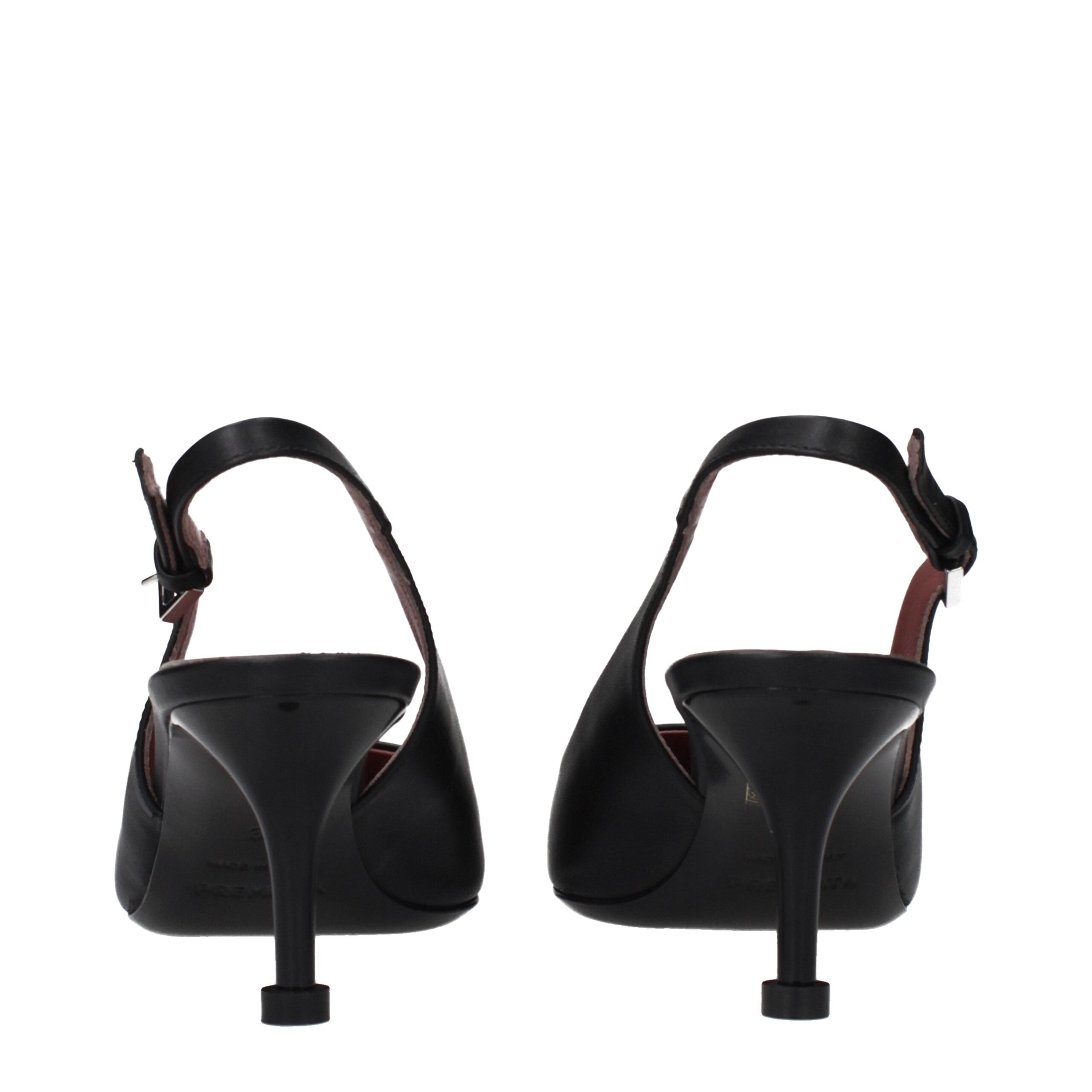 Escarpins Plateforme en Cuir Noir
