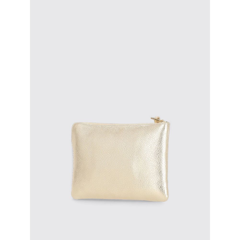 Gold Leather Small Clutch Bag